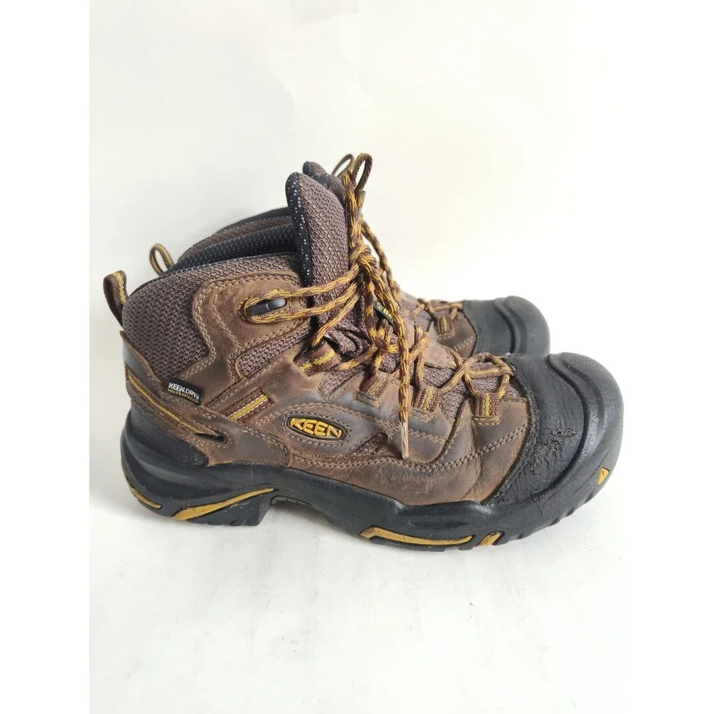 Keen Utility Braddock Hiking Boots Brown Mens 9 D Dry Waterproof Rubber USA Made